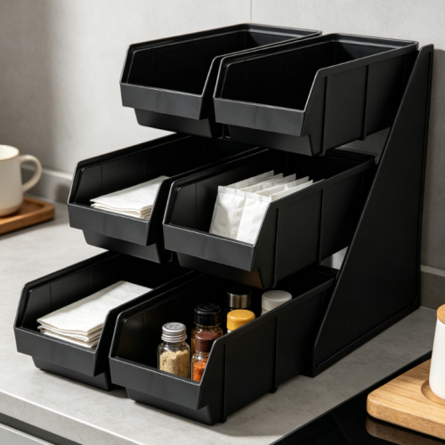 Three-Layer Six-Compartment Commercial Plastic Self-Service Condiment Rack